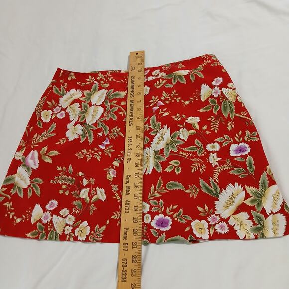 EP PRO 16 Red Floral Skort Polyester easy care no stretch see measurement photos - Picture 9 of 12